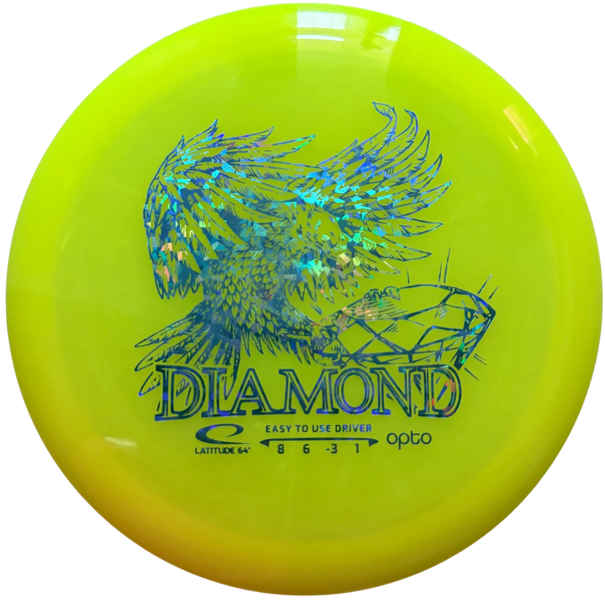 Latitude64 Opto Diamond fairway draiveris dzeltens 157g disku golfs